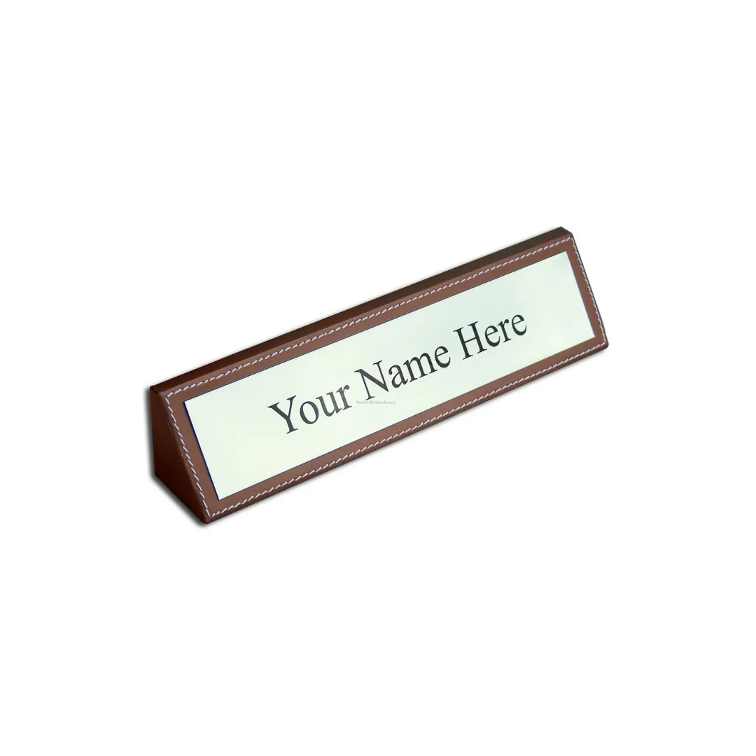 Wooden Table Nameplate with custom logo branding