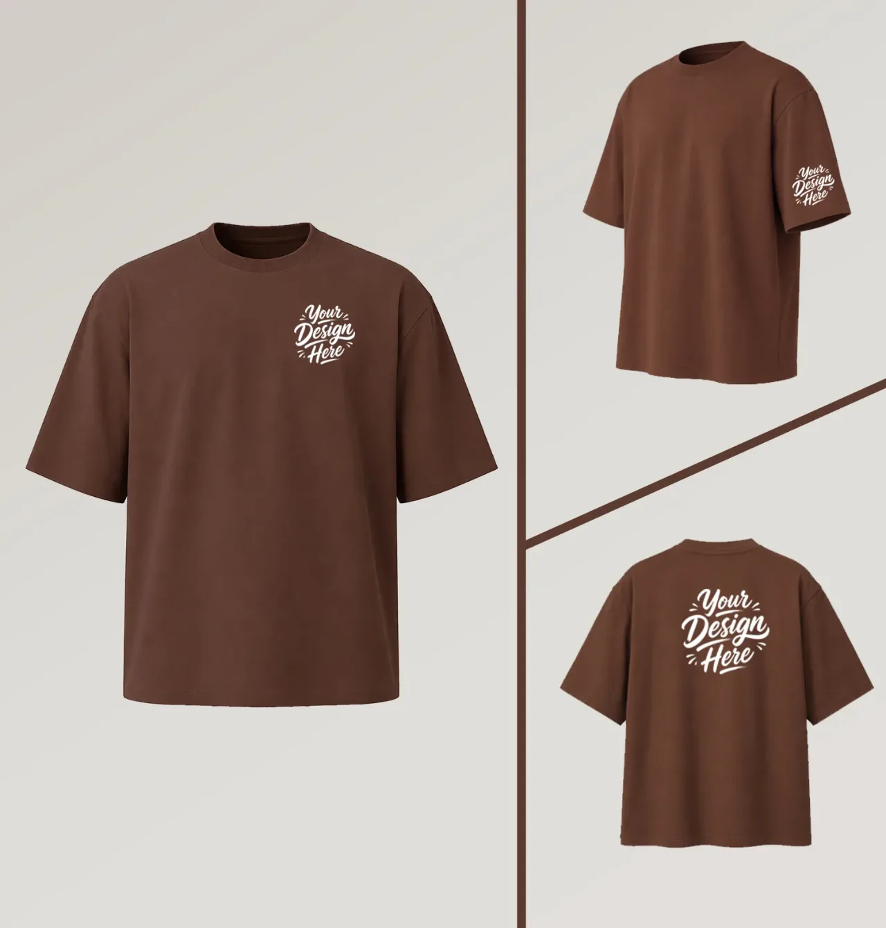 Drop Shoulder T-Shirts with custom logo branding