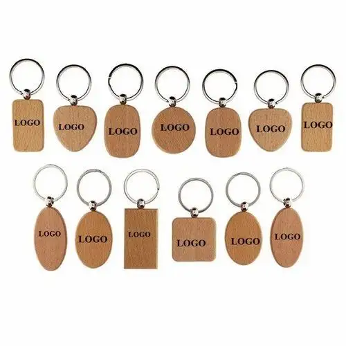 Wooden Keychain with custom logo branding