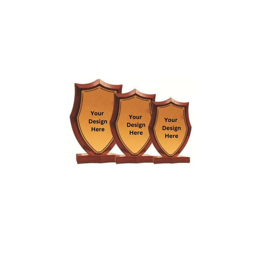Wooden Shields with custom logo branding